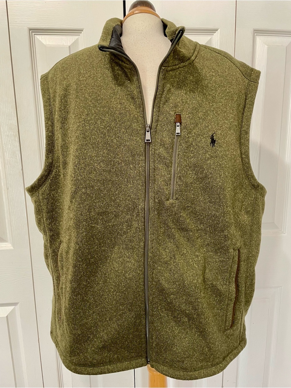 Polo by Ralph Lauren Olive Green Quilted Fleece Vest 2XLT